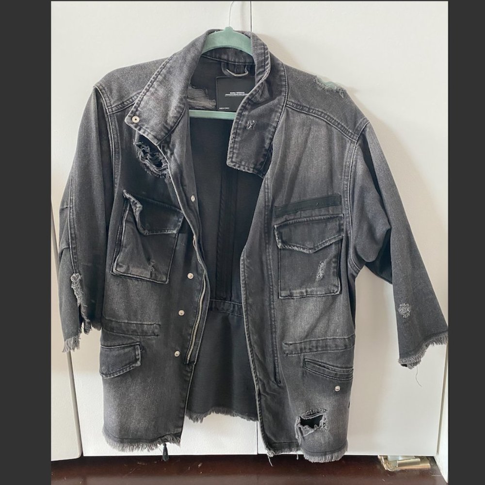Zara Distressed Denim Jacket